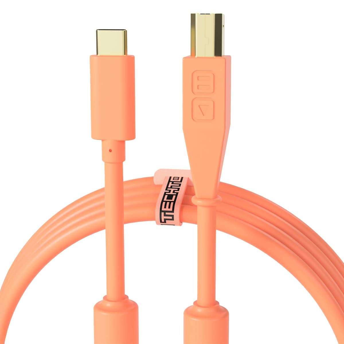DJ TechTools Chroma Cables: Audio Optimized 1.5M USB-C to USB-B Cable with 56K Resistor (Neon Orange, 1.5m)
