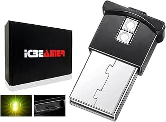 ICBEAMER Smart USB 1-Pack (Yellow) | Auto LED Interface Plug-in Miniature Night Light for Car, Van, Pickup, Truck, Interior, Trunk, Enhance Mood Lighting