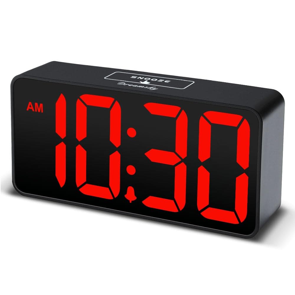 Compact Digital Alarm Clock with USB Port for Charging