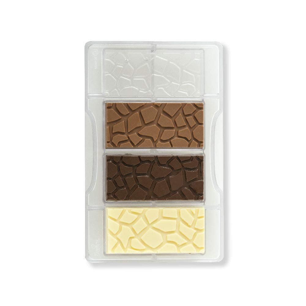 DECORA Turtle Effect Bar Chocolate Mould, Polycarbonate, 20 x 12 x 2.3 cm