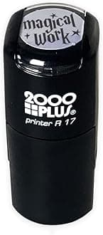 Magical Work! Stamp / 2000 Plus Self Inking Teacher Stamper / 9/16" Round Black Imprint Impression/Planner Classroom Homework Worksheet Reward Stamp
