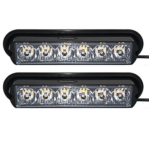 Linchview Pair Front Speed Camera Warning Lights Flash Light 6 W LED 12 V/24 V Orange Car Light Cargo Truck Strobe Lights with 16 Flash (6 LED 6 W 1LED Lamp Beads/1 W)