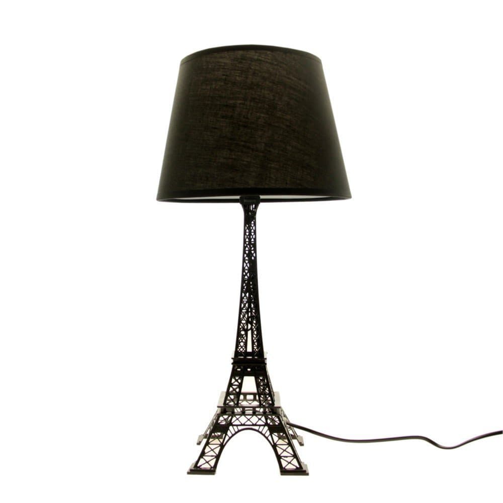 Eiffel Tower Table Bedside Lamp Black Shade H 52cm