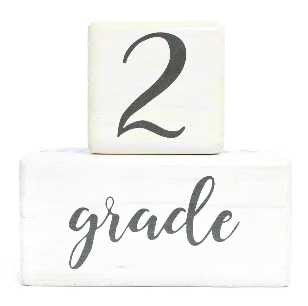 Premium Solid Wood Baby Milestone Age Blocks + Gift Box | Soft White Stained Natural Pine | Weeks Months Years Grade Newborn Photo Props | Perfect Pregnancy Gift and Keepsake, Month Photos