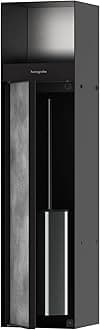 hansgrohe XtraStoris Rock Recessed Toilet Brush Holder with Toilet Paper Holder & Tileable Door in Matte Black, 56062670