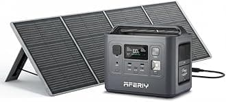 AFERIY 800W Portable Power Station with 1pcs 200W Foldable Solar Panel, 512wh Solar Generator for Camping, CPAP, Home Backup