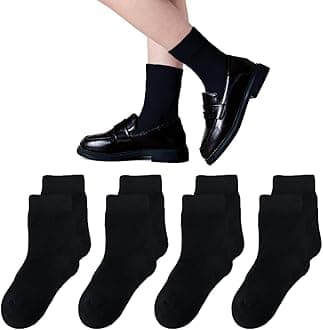 Girls Seamless Socks Crew Dress Socks Kids White School Cotton Soft Socks