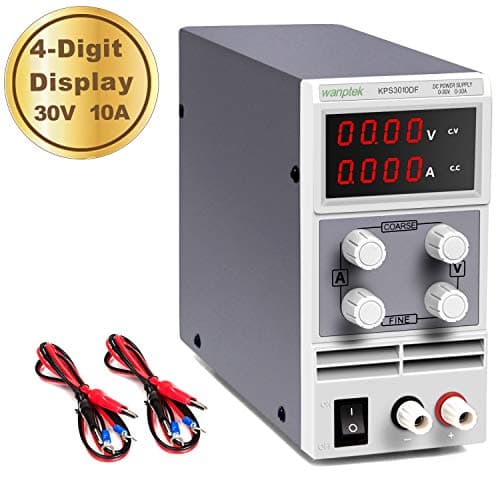 A.Dinsenen DC Power Supply Variable 30V 10A 4-Digit LED Display [Upgraded Version] Precision Adjustable DC Bench Power Supply DC Regulated Power Supply with 2 Alligator Clip Leads 1