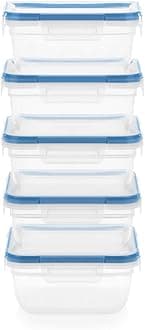 Snapware | Total Solution Store More Set for Food Storage | 5.5-Cup Clear Containers with Lids, 10 Pieces | Airtight, Leak-Proof Lids | Limited Lifetime Warranty | BPA Free