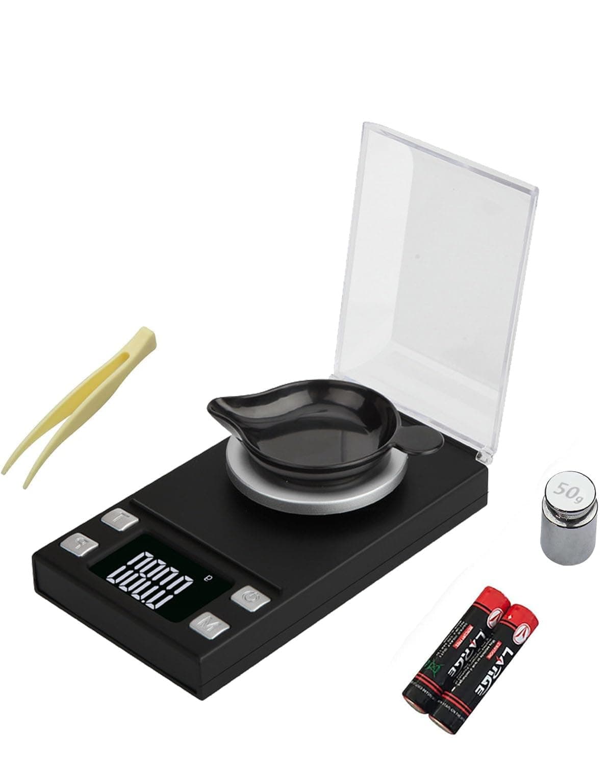 Multi-functional Precision Scale, Precision Mini Milligram Scale for Jewelry Gem Lab with Weights LCD Display Scoop (50g/0.001g)