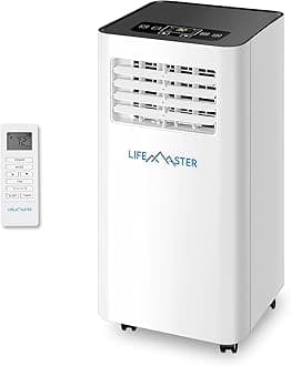 LifeMaster 8,000 BTU Portable Air Conditioners, Room Air Conditioner with Digital Remote for Room up to 350 Sq.Ft, 3-in-1 Portable AC Unit with Installation Kit for Home/Office/Dorms