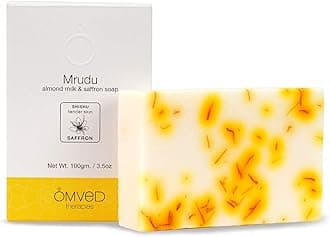 Omved MRUDU Almond Milk and Saffron Ayurvedic Baby Soap - Natural, Vegan and Chemical Free - 100g