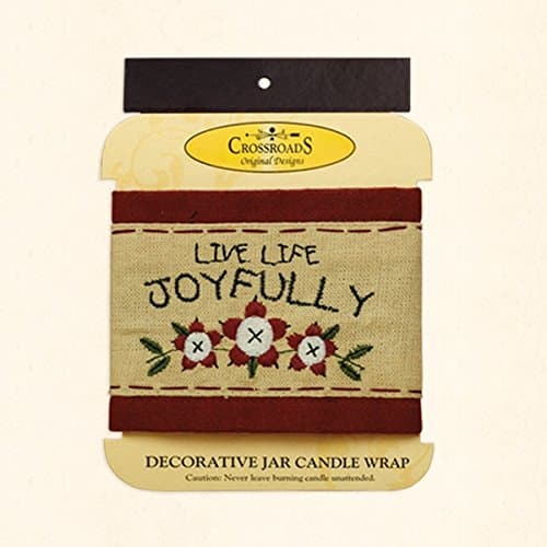 "Live Life Joyfully" Fabric Candle Wrap
