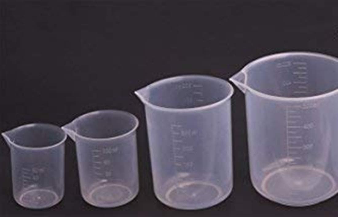 Combo Pack (4pcs) 50ml 100ml, 250ml, 500ml Plastic Science Beaker Set Measuring Cup Transparent