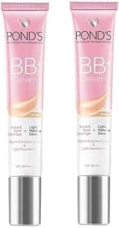 POND's Bb+ Cream For All Skin Types Ivory Vitamin Enriched Cream For All Skin Types & Lightweight Matte Foundation (2 X 18G) Foundation (Pink, 36G), Pack Of 1