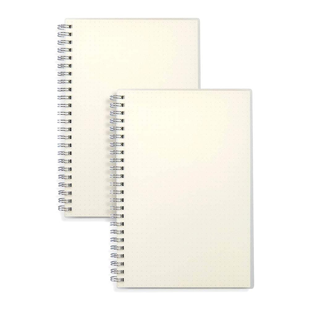 A5 Dot Grid Spiral Notebook -5.8 x 8.4 Total 160 Sheets/320 Pages, Thick Dotted Paper, Wirebound(2-Pack)
