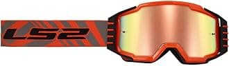 LS2 Helmets Charger Pro Motorcycle OTG Goggle (Hi-Viz Orange with Rose Gold Iridium Lens)