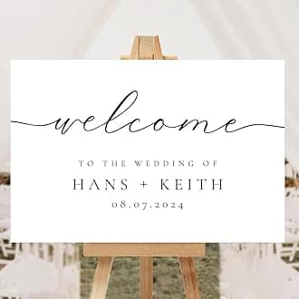 Personalized Boho Wedding Welcome Sign, Greenery Welcome To Our Wedding Sign, Eucalyptus Wedding Sign Customizable Elegant Welcome Sign, Wedding Decorations For Ceremony