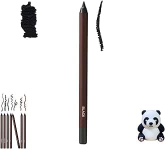 Systemous Eyeliner Pencil, Persona Plum Eyeliner Pencil Waterproof, 2-in-1 Eyebrow, 24 Hour Waterproof Double-Ended, Smooth and Easy to Color with Panda Sharpener (Black)