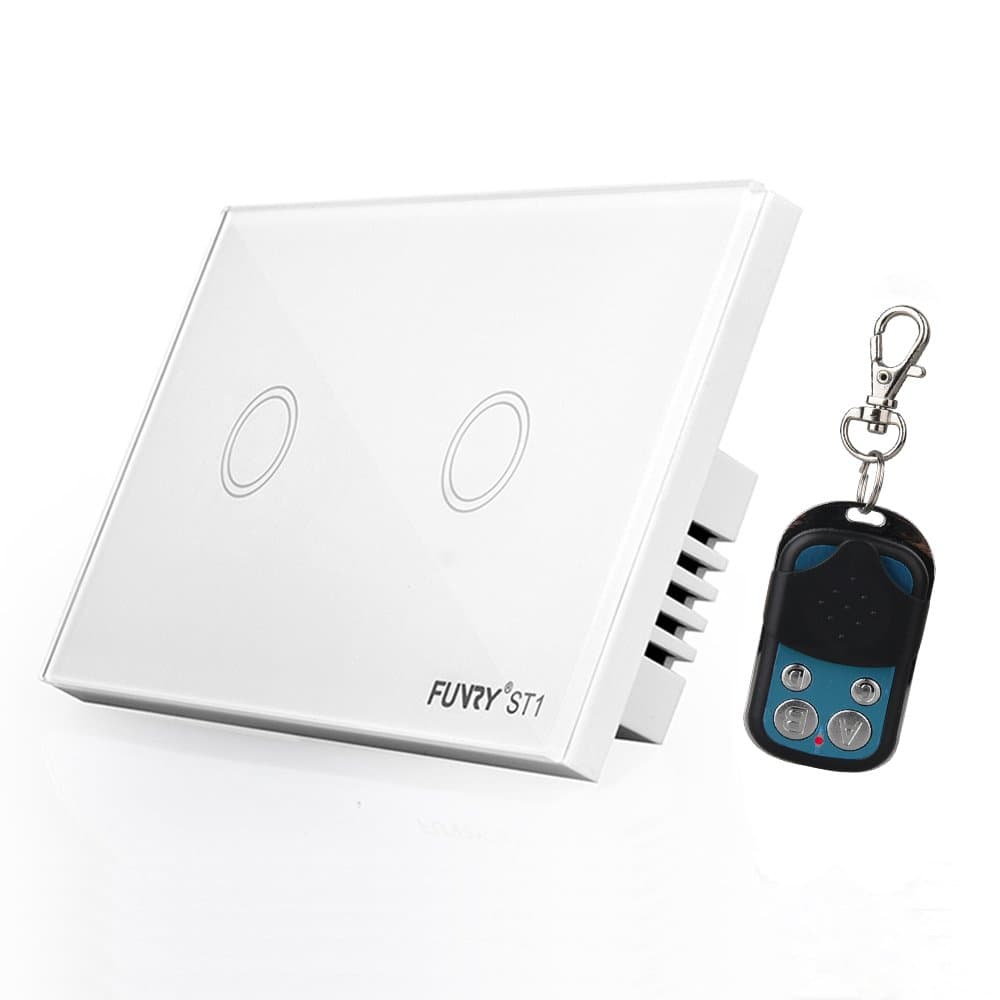 FUNRY Smart Home Wall Light Switch, US Standard 110v - 240v (remote switch 2gang)