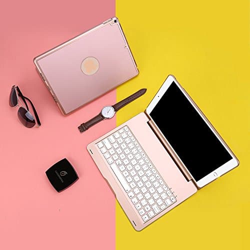 IPad Pro 10.5 Case, ARIMOOZ Multi-Functional Smart Auto Wake & Sleep Keyboard,Slim Shell Protective Cover with Wireless Bluetooth Keyboard for Apple Pro 10.5 (A1701/A1709) (Rose Gold)