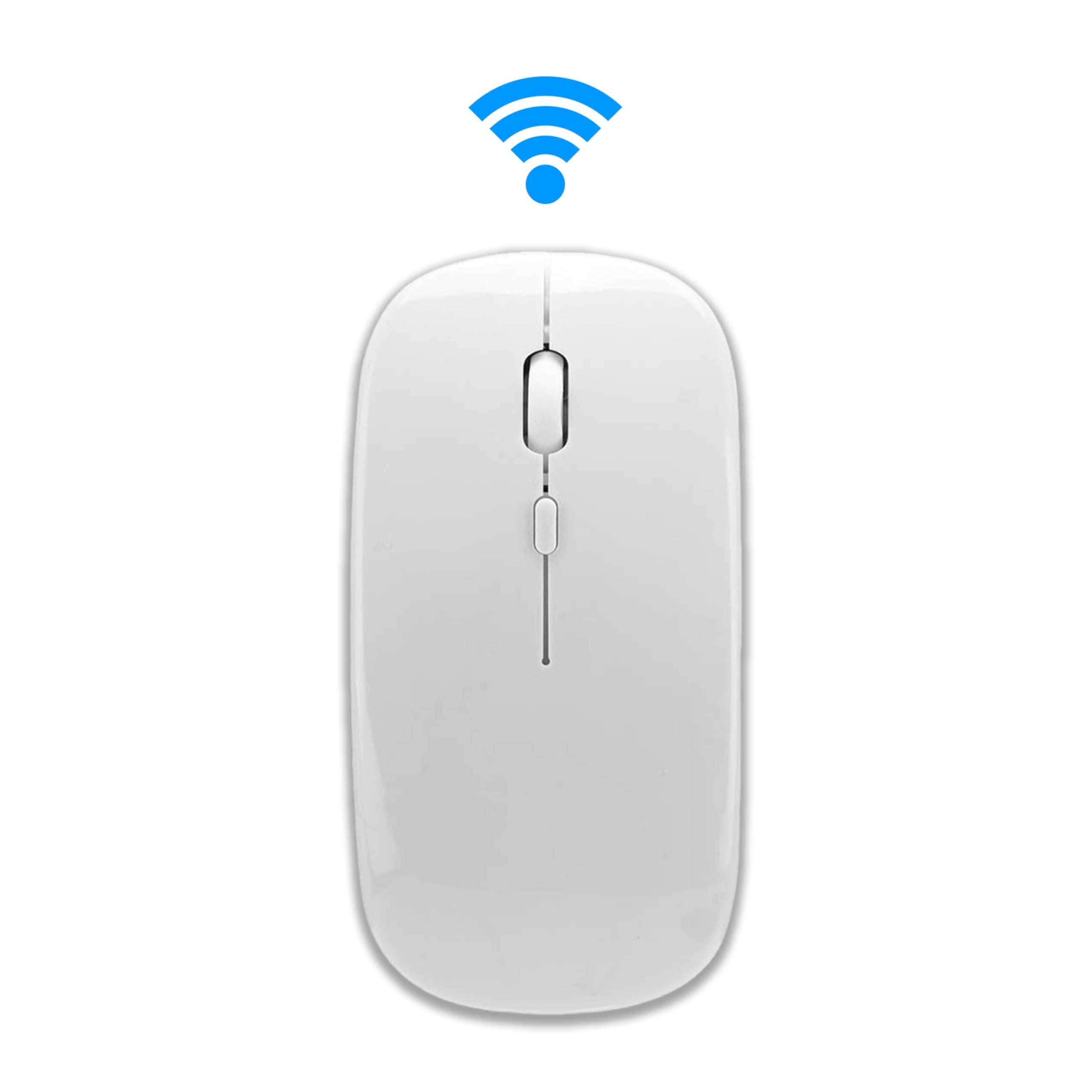 Glassology Wireless Key Scroll Optical Mouse, Bluetooth 5.1 Mouse with 1600 DPI Sensor, Ambidextrous Design for Mac Desktop, MacBook and Laptop