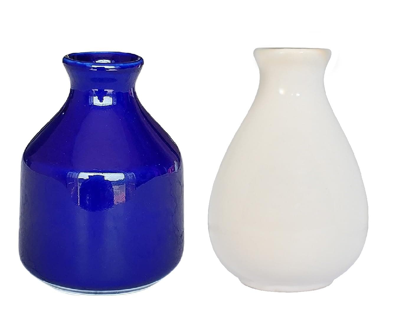 Mkd2 Rise Ceramic Reed Diffuser Pot I Ceramic Aroma Pot Reed Diffuser Set of 2 (White & Blue)
