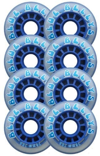 Blue BELLYS 76mm 78a Roller Inline Skate Wheels 8-Pack