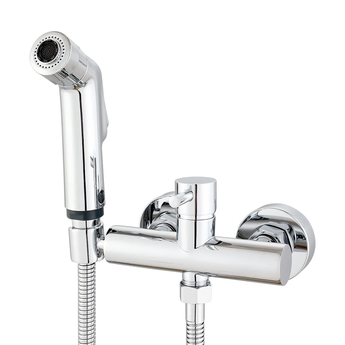 Bathroom Toilet Two Function Bidet Sprayer Set with Hot and Cold Mixing Valve Strong Water Chrome (B)