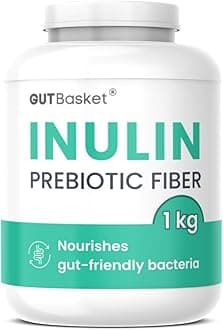 Gutbasket Pure Inulin Prebiotic Fiber Powder (1 kg) - Prebiotic Fiber for Gut Health & Digestive Wellness - Vegan, Non-GMO, Gluten-Free - Perfect for Smoothies, Coffee, and Baking