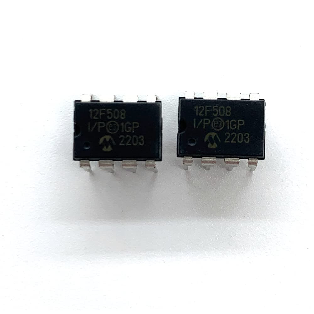 2PCS IC 12F508 PIC12F508-I/P DIP8 8-bit Microcontrollers - MCU CMOS Flash-Base Embedded Chip