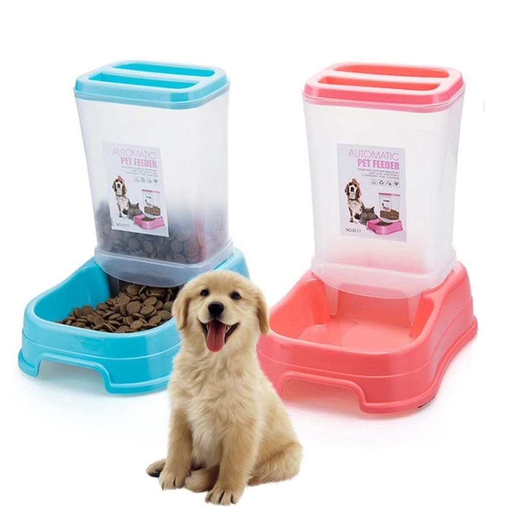 THe DDS Store Automatic Non-Toxic Plastic Pet Feeder Bowl Dog Cat Food Water Feeding Dispenser-Color May Vary