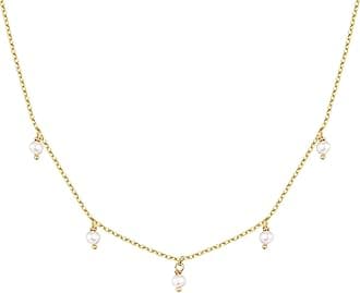 PAVOI 14K Gold Plated Station Necklace - Simulated Diamond Layering Necklaces - Womens CZ Chain