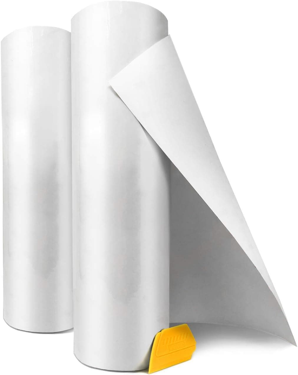 VViViD Premium Clear Cast Extra-Wide Headlight Protective Scratch-Proof Wet-Apply Tint Vinyl Wrap Film 15 Inch x 48 Inch Roll Including Hard Detailer Squeegee (2 Rolls w/Detailer)