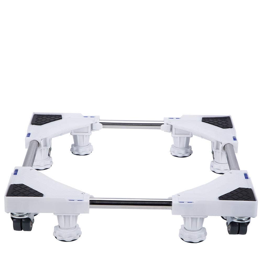 SMONTER Multi-functional Movable Adjustable Base with 4×2 Locking Rubber Swivel Wheels and 8 Strong Feet Mobile Case Roller Dolly for Washing Machine,Dryer and Refrigerator …