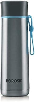Borosil Stainless Steel Hydra Sprint - Double Wall Vacuum Insulated Flask |Water Bottle|Thermos|Sports Bottle|Yoga Bottle|Portable|Office|Outdoor|Reusable Leak Proof Silver 400 ML