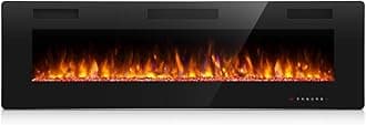 60 Inch Electric Fireplace in-Wall Recessed and Wall Mounted, Fireplace Heater and Linear Fireplace with Multicolor Flame, Timer, 750/1500W Control by Touch Panel & Remote
