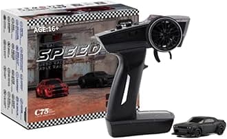 LOCHE Remote Control Car, Racing C75 1/76 Scale RC 4CH Electric Rear-Drive Racing Car, High Speed 2.4G Racing Sport Car All Terrain Off-Road Truck for Birthday Gift - RTR Version