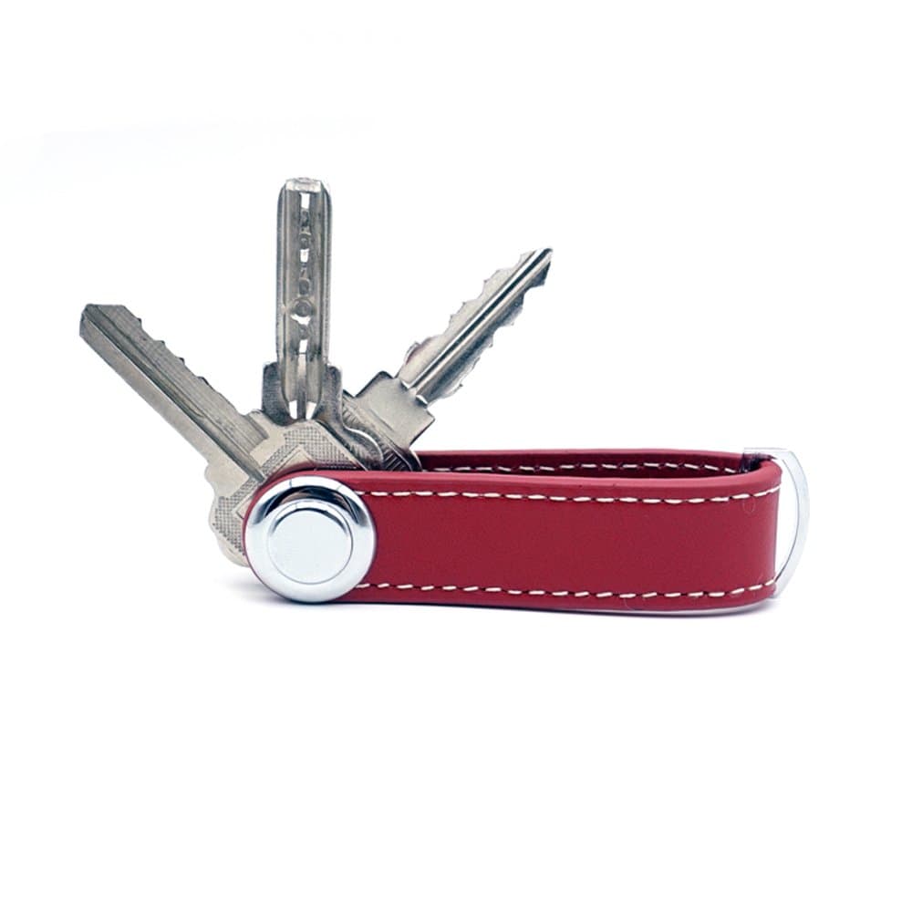 ERCRYSTO Compact Key Holder - Stylish & Practical Pocket Key Organizer With Secure Locking Mechanism. (Red)