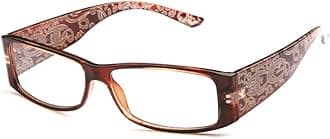 Newbee Fashion- IG High Fashion Stylish Floral Design Women Rectangular Plastic Frames Clear Lens Eye Glasses Flat Top