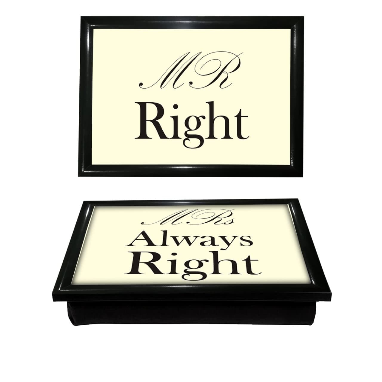 Lap Tray Bean Bag Breakfast Student Dinner Cushion Mr Right & Mrs Always Right