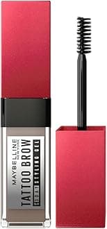 Maybelline New York Tattoo Brow 3 Day Styling Brow Gel - Grey Brown, Semi-permanent Tinted Eyebrow Gel, Water, smudge & Transfer-proof. Tattoo Brow 3 Day Styling Brow Gel Last Up To 3 Days | 6ml