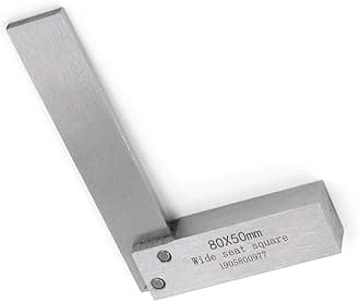 T Tulead Woodworking Machinist Square Right Angle Precision Steel Wide Seat Square 80x50mm