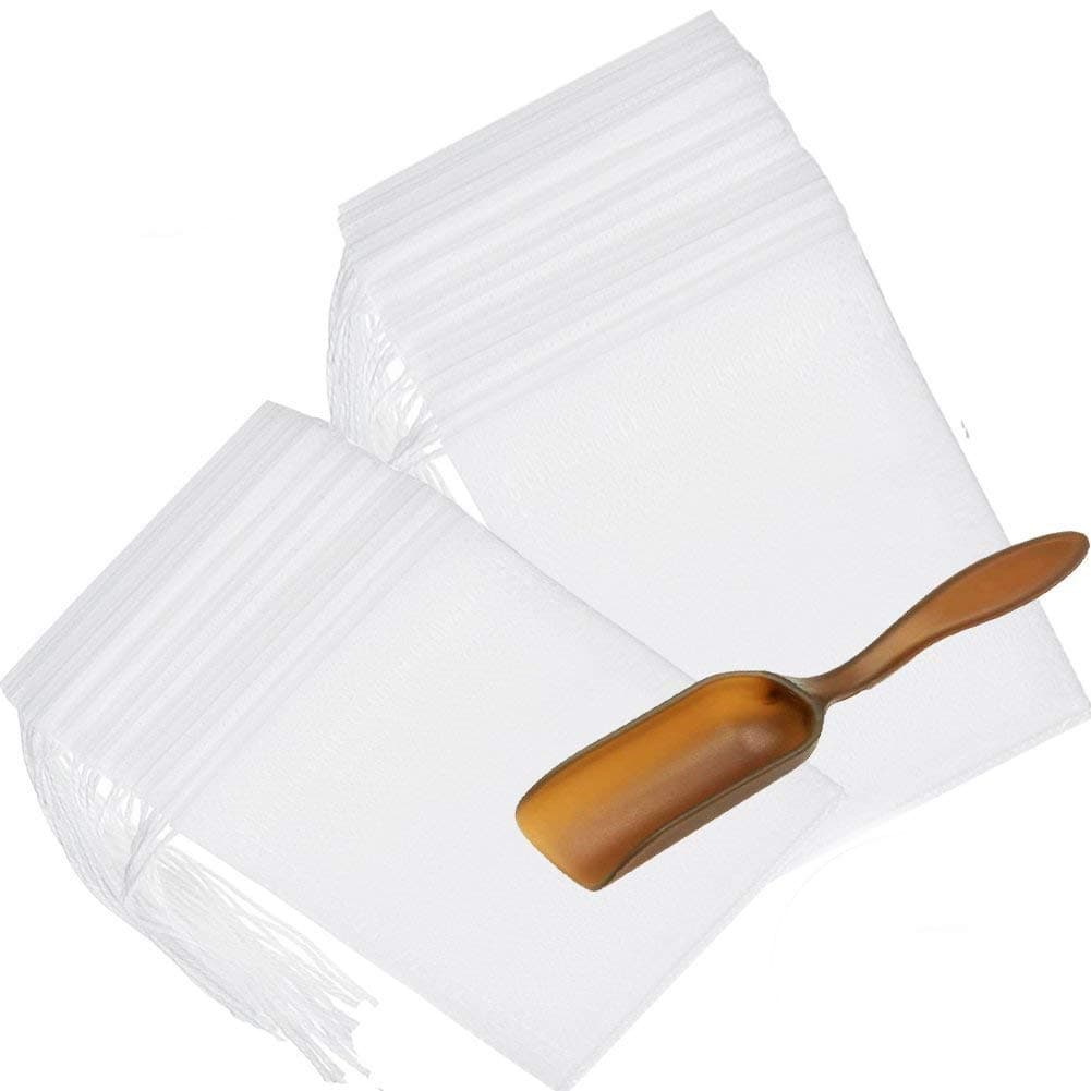 Disposable Tea Filter Bags Empty Cotton Drawstring Seal Filter Tea Bags for Loose Leaf Teal(3.54 x 2.75 inch) (200 PCS)