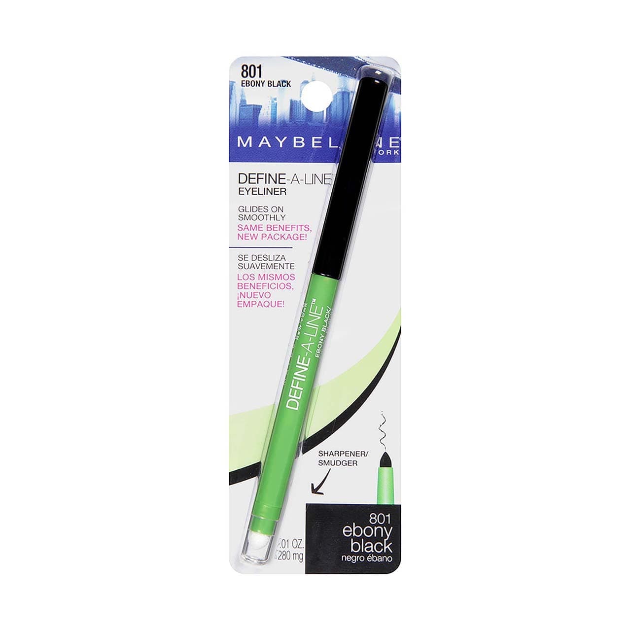 Define-A-Line Eyeliner, Ebony Black [801], 1 ea (Pack of 2)