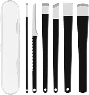 6 Pcs Ingrown Toenail Tool Pedicure Tool Kit, Professional Podiatrist Toenail Clippers, Manicure Treatment Under Nail Cleaner Pedicure Tools, Ingrown Toenail Treatment Tools for Men Women, Black
