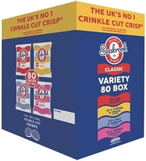 Variety Box, 80 x 25g – Assorted Flavours of Classic British Crinkle Cut Crisps, Perfect for Lunchboxes, Sharing, Vending & On-the-Go Snacking, Gluten-Free & Vegetarian Friendly