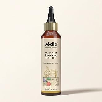 Vedix Ahuta Root Stimulating Ayurvedic Hair Oil | Hair Growth Oil With Berberis + Banyan + Vetiver - Customized Anti Hair Fall Control - 100ml