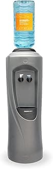 Hydrate Direct Core Bottled Water Cooler Dispenser | Floor-Standing Water Machine, Easy to Sanitise & Maintain. Perfect for Home and Office, Dispenses Ambient & Chilled Water – Grey/Black