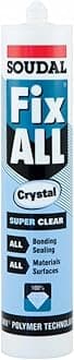 Fix All Super Strong Adhesive/Sealant 290ml Crystal Clear Cartridge